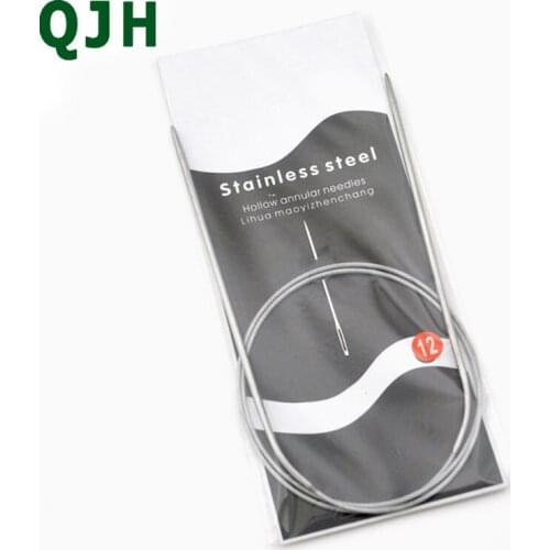 QJH 2pcs 2.75mm New circular knitting needles 80cm Durable Stainless Steel Circular Knitting Needles Crochet Knitting Tools #12