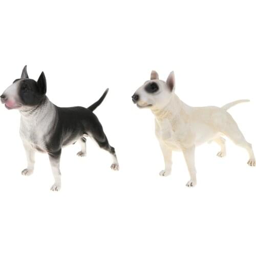 2pcs Plastic Realistic Wildlife Animals Bull Terrier Dog Action Figure Toys Playset, Kids Toddler Nature Toys Decor Collectibles