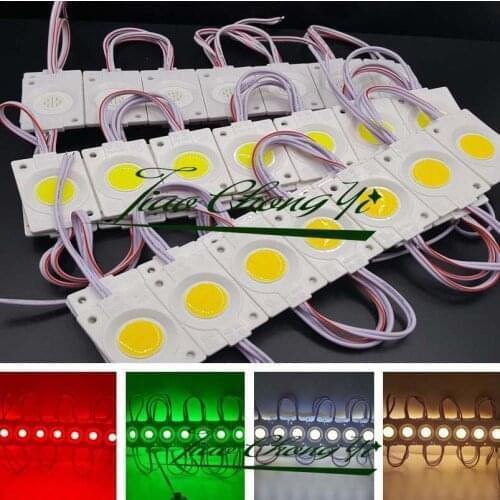 20PCS/lot 2.4W injection COB LED Module light,DC 12V advertising light Red Green blue yellow warm white IP65 waterproof