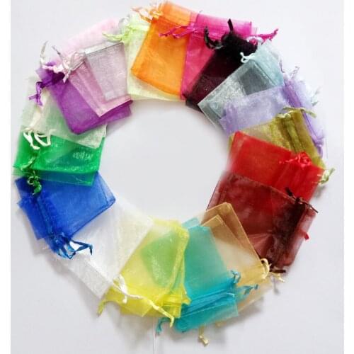 17x23cm Organza Bag 200pcs Jewelry Packaging Display Jewelry Pouch Gift Bags For Wedding Drawstring Bag Woman Travel Storage Bag