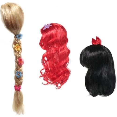Hair Accessories Girls Wig Children Princess Cosplay Party Accessories Elsa Anna Moana Hair Dress up Unique Modelling Girls Gift