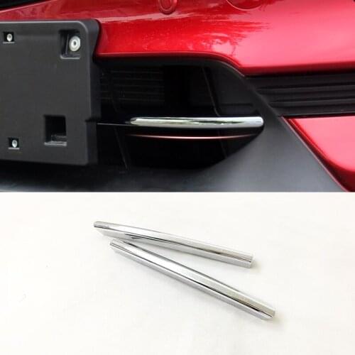 For Mazda CX-5 2017 2018 Car Accessories Auto Bumper Air-inlet Grille Trims CX5 Chrome Grill Strips Sticker Styling 2Pcs