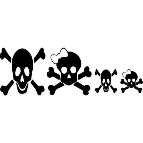Car -covers 17*6CM Skull Family Interesting Vinyl Car Stickers Skulls Decals Motorcycle Car Styling Jdm