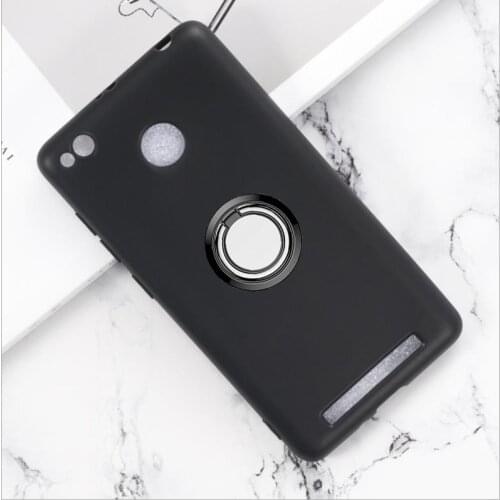 For Xiaomi Redmi 3s Back Ring Holder Bracket Phone Case Cover Phone TPU Soft Silicone Cases for Xiaomi Redmi 3X 2016031 5.0"