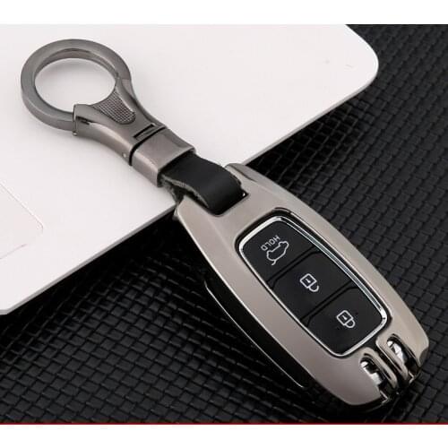 Zinc Alloy Car Key Case Shell Cover For Hyundai i30 Ix35 Solaris Azera Elantra Grandeur Ig Accent Santa Fe 2017 2018 Cover