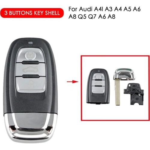 3 Buttons Remote Car Key Shell For Audi A4l A3 A4 A5 A6 A8 Q5 Q7 A6 A8 Case Fob