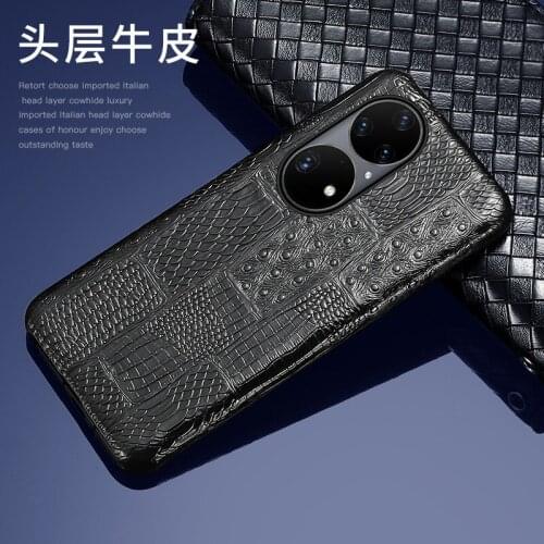 Genuine Retro Leather Case Phone Case For Huawei P50 P40 P30 Pro 360 Full Protective Cover For Huawei P50 P40 P30 Plus Cases