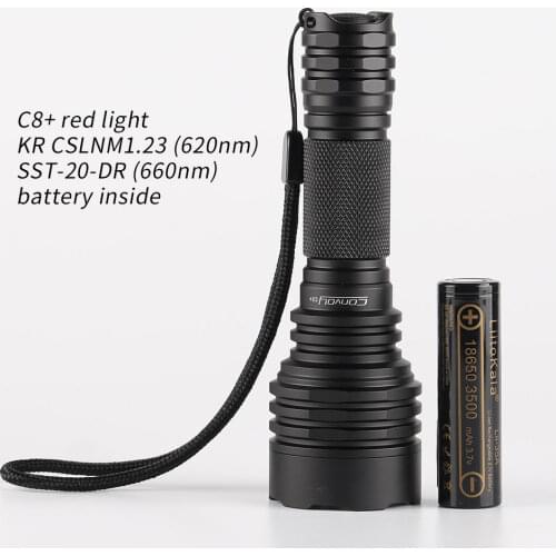 Convoy C8+ with KR CSLNM1.23 red light,with 18650 battery