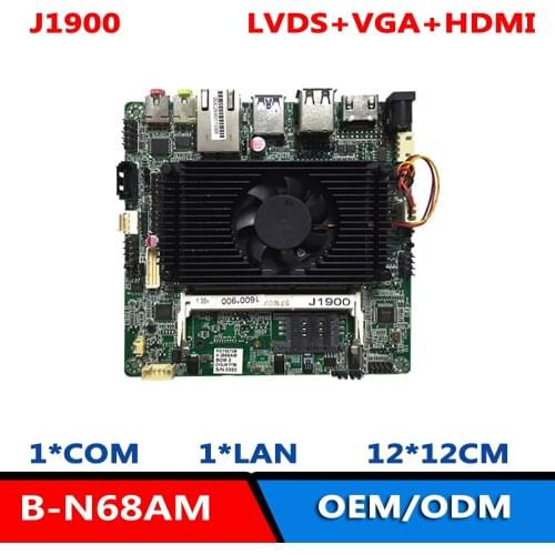 DC12V 1COM 1RJ45 LAN J1900 Nano Motherboard With VGA/HDMI/LVDS