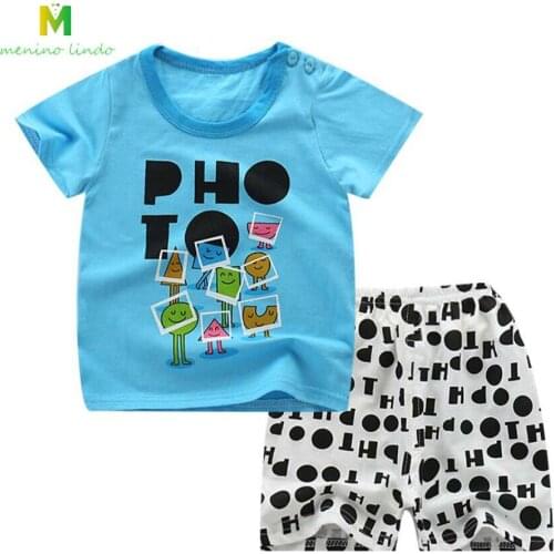 Baby Tees O-neck short sleeve T shirt+shorts boys girls cotton Tees 0-4T kids outwear infant clothes little kids pullover shirt