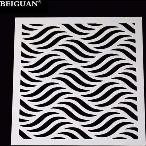 1Pcs Wave Stripes Cake DIY Decorating Stencil Fondant Pattern Printing Spray Template Design Modeling Mold