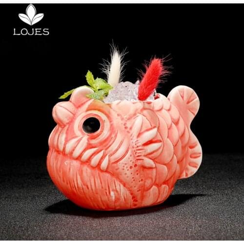 520ml Hawaii Tiki Mugs Cocktail Cup Beer Beverage Cup Wine Mug Tiki Mug Bar Tool Ceramic Duece Tiki Mug