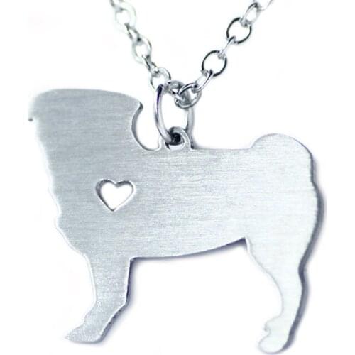 SUTEYI Hot selling new pug pendant collarbone chain necklace fashion stainless steel puppy animal necklace women