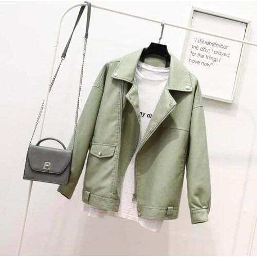 Guilantu 2020 Faux Pu Leather Jacket Women Motorcycle Biker Punk Streetwear Ladies Leather Coat Plus Size Loose Jacket Female