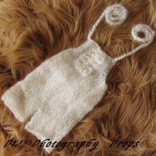 Ivor Baby girl Lace Romper Knitted Mohair Pant Lovely Newborn Overalls with pearl Newborn Jumpsuit Baby Onesie Photography Prop