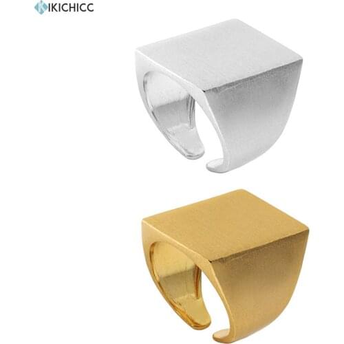 KIKICHICC 925 Sterling Silver Gold Rock Punk Resizable Rings Geometric Irregular Adjustable Women Fashion Fine Jewelry Gift