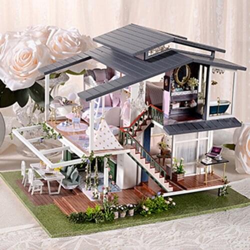 Dollhouse Toys for Children Birthday Gifts Miniature Dollhouse 3D DIY Wooden Assembling Villa Kids Toys Handmade Room