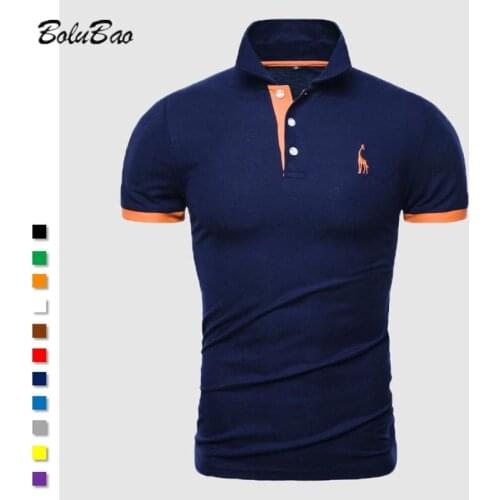 BOLUBAO New Brand Polo Shirt Mens Casual Deer Embroidery Cotton Polo shirt Men Short Sleeve High Quantity Fashion Polo Male