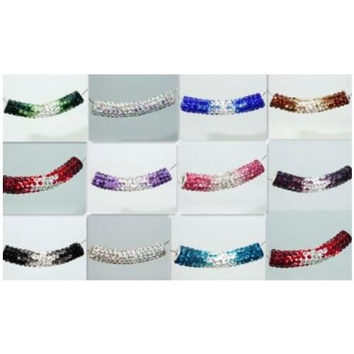 Fdtg54e Can Choose Color free shipping Wholesale 50*10mm Clay long bending tube beads charms for bracelet crystal