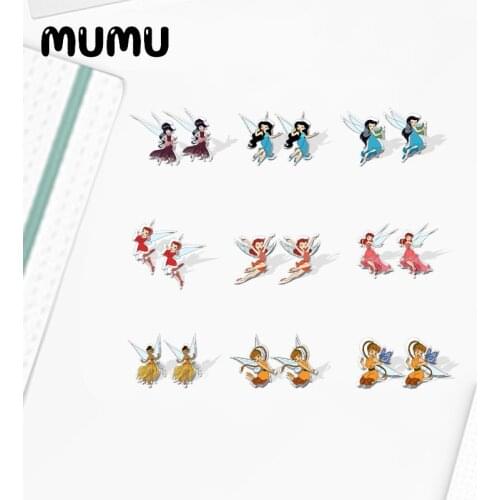 2021 New Secret of the Wings Stud Earring Fawn Rosetta Epoxy Jewelry Resin Acrylic Earrings Handmade Gifts Fan