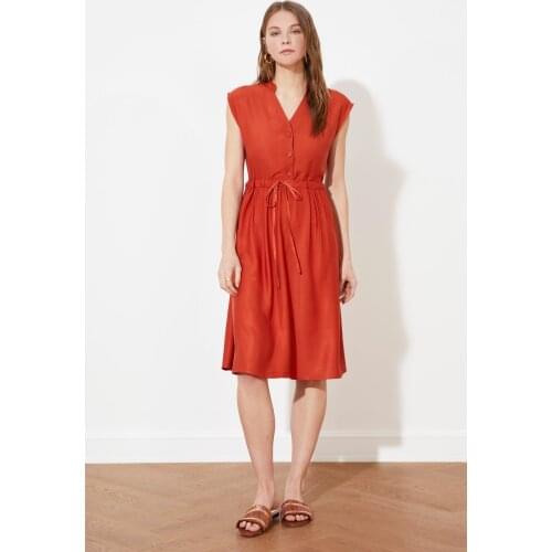 Trendyol Waist Shirred Dress TWOSS21EL0881