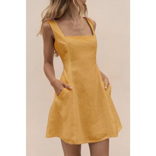 Backless Women Dress Summer A Line Casual Women Dress Ruffles Sleeveless Off Shoulder Spaghetti Strap Mini Dresses Vestidos