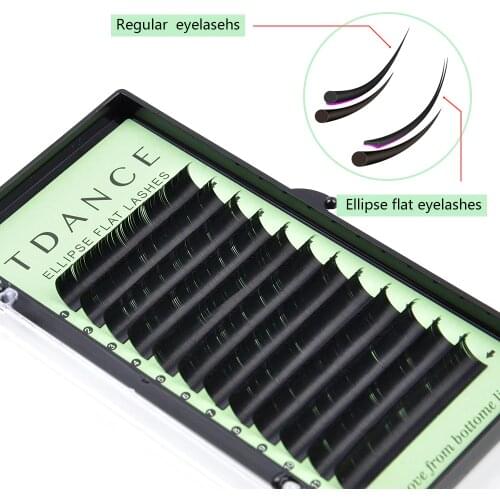 TDANCE Ellipse Flat Eyelash Extension Lashes New Matte Faux Mink False Eyelashes Supplies Individual Split Tips