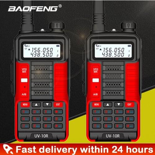 2021 Baofeng New Professional Walkie Talkie UV 10R 10km 128 Channels VHF UHF Dual Band Two Way CB Ham Radio Baofeng UV10R 2 PCS
