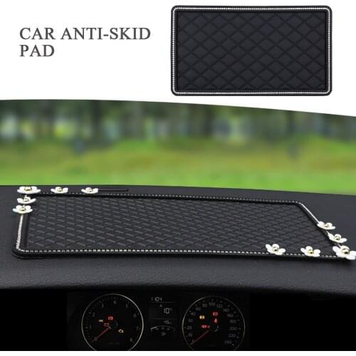 Anti-slip Mat For Phone In Car Dashboard Rhinesto Non-slip Mat Slip-resistant Gadget Sticky Mat Panel Automobiles Part Accessory