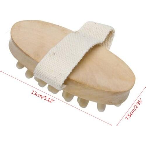 Hand-Held Wooden Body Brush Massager Cellulite Reduction Relieve Tense Muscles