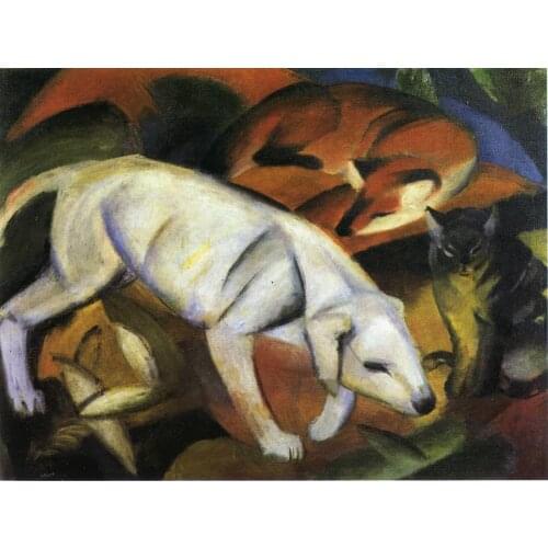A Dog by Franz Marc oil Painting Canvas High quality hand painted Abstract modern Art Reproduction for room decor