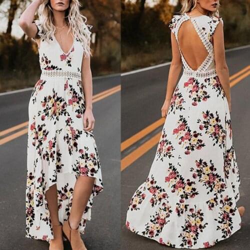 Sommer Women Fashion Sexy Dress Frauen Casual lange Maxi Abend Party Cocktail Strandkleid Sommerkleid