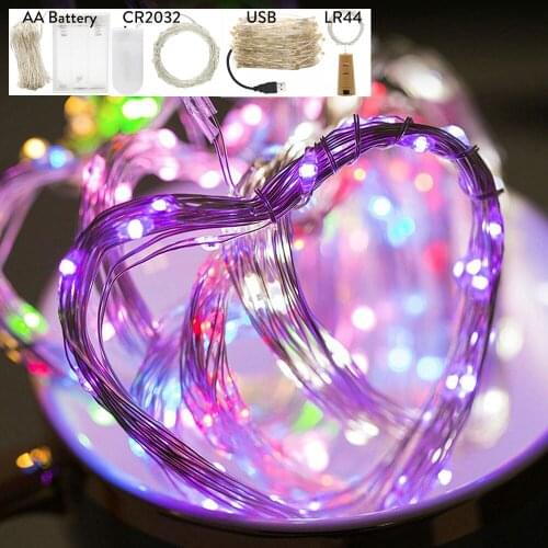 10pcs/Lot LED String light Silver Wire Fairy Garland Home Christmas Wedding Party Decoration by Battery USB 10M 5M 3M 2M 1M
