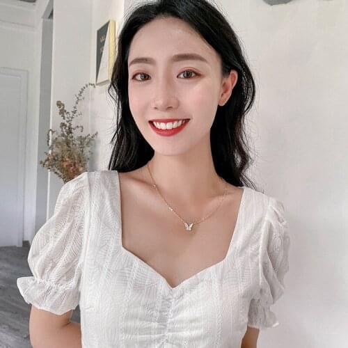 Pure and fresh hot style butterfly necklace female tide temperament web celebrity contracted joker necklace delicate gift