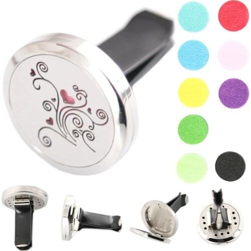 AMYA Jewelry Flower 30mm Diffuser 316 Stainless Steel Car Aroma Locket Essential Oil Car Diffuser Lockets Free Pads
