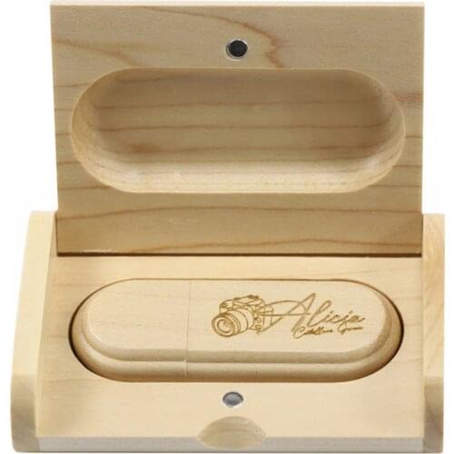 TEXT ME Maple wood usb+box LOGO print usb32GB 64GB flash drive pen drive 4GB 8GB 16GB usb2.0 pendrive custom logo