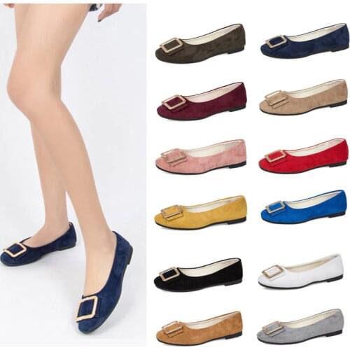 Big Size 35-43 Woman Shoes Square Metal Slip on Shoes Women Oxford Shoes Comfortable Ladies Shoes Sneakers zapatillas mujer ACXD