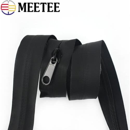 2/4M 10# Waterproof Zipper for Sewing with Sliders Nylon Reverse Loading Coil Code Invisible Zip DIY Clothes Garment Accessories