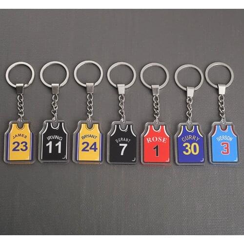 2021 Fashion Printed On Both SidesJersey Keychain Pendant Key Chain Gift Basketball Fan Jewelry Basketball Lover Trinket Gift