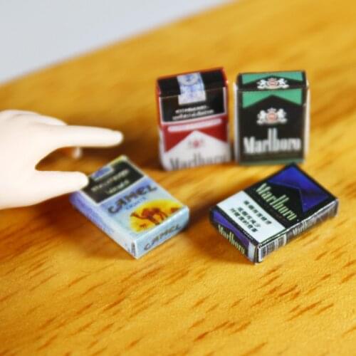 4PCS Cute Mini 1:12 Scale Miniature Dollhouse Cigarette Model Pretend Play BJD Doll House Decoration Accessorries