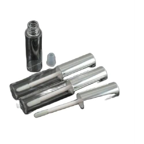 8ml transparent lip tube with shiny silver top for lashes / lip gloss balm honey mascara skin care cosmetic packing