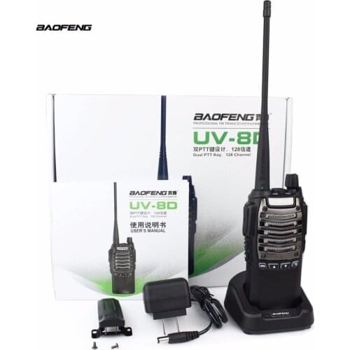 BAOFENG BF8D Big 8W Transmit Power Walkie Talkies with Menu Button 400-480MHz UHF DTMF FM Vox Transceiver Protable Interphone