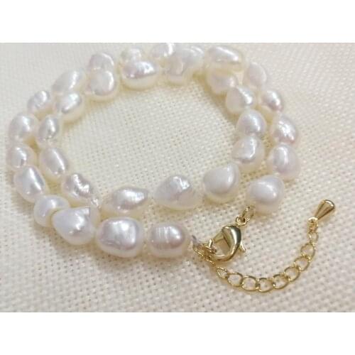 12 colors 10mm pearl baroque beads choker necklace 5cm extra chain gold clasp Natural irregular freshwater pearl Women Jewelry 43cm 17