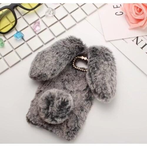 For Galaxy C7 Pro C7010 3D Cute Rabbit Doll Furry Fur Plush Soft TPU Case for Samsung Galaxy C7 Hairy Bunny Diamond Coque Cover