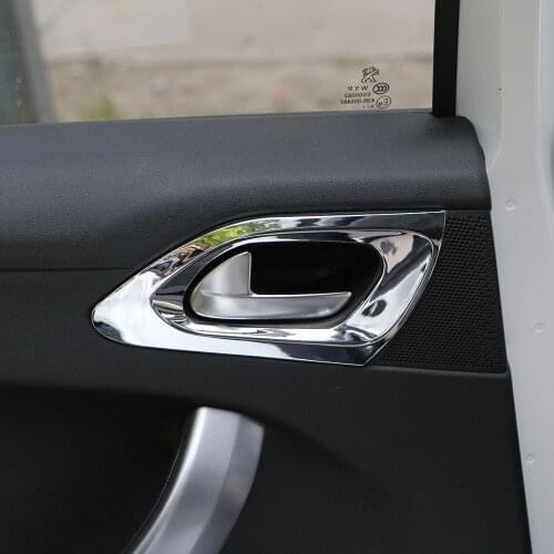 Daefar 2Pcs/Set ABS Chrome Inner Rear Door Circle Trim Sticker for Peugeot 208 2008 2014 2015 2016 Accessories Stickers