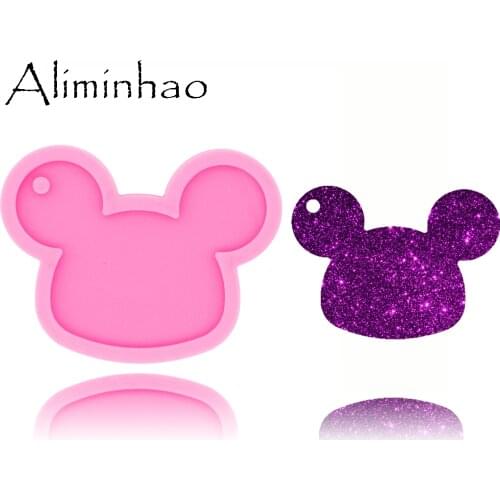 DY0355 Shiny Mouse Hat and Hand Keychains Mould DIY Resin Epoxy Mold for Jewelry Pendant Tools for Keychains