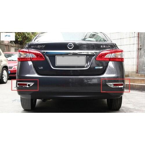 Interior For Nissan Sylphy Pulsar B17 Sedan Sentra 2012 2013 2014 ABS Rear Tail Fog Light Lamp Cover Trim Molding Garnish