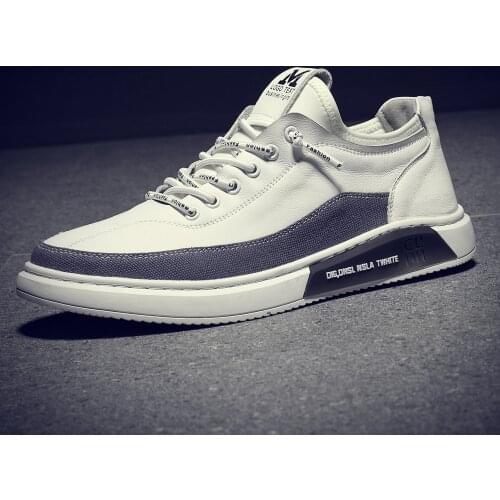 Classic White Shoes Men Lace-up Solid Sneakers Male Comfortable Casual Leather Flats Soft Low Top Light Leisure Walk Board Shoes