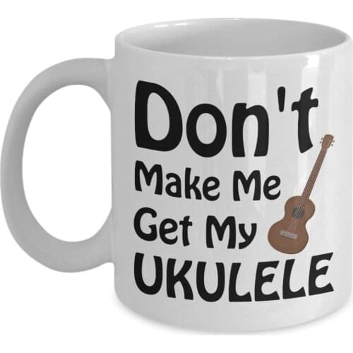 Music Lovers Musician Ukulele Coffee Mug (11 oz, White)