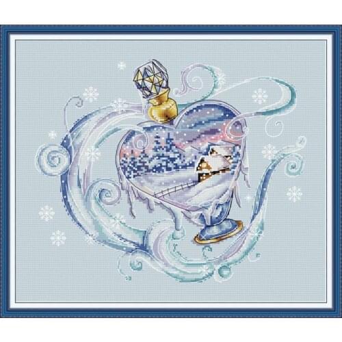 Frozen Season Cross Stitch Kit Landscape Pattern 14CT11CT Printed DIY Sewing Kit Chinese Embroidery Kit Home Decoration Painting